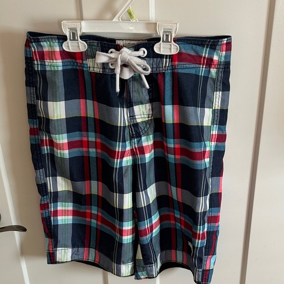 Abercrombie & Fitch Men’s Plaid Swim Trunks - Red, Blue, Green, White, size XS - Picture 1 of 5